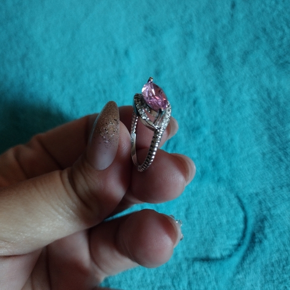Pink stone sterling silver ring - Picture 4 of 4